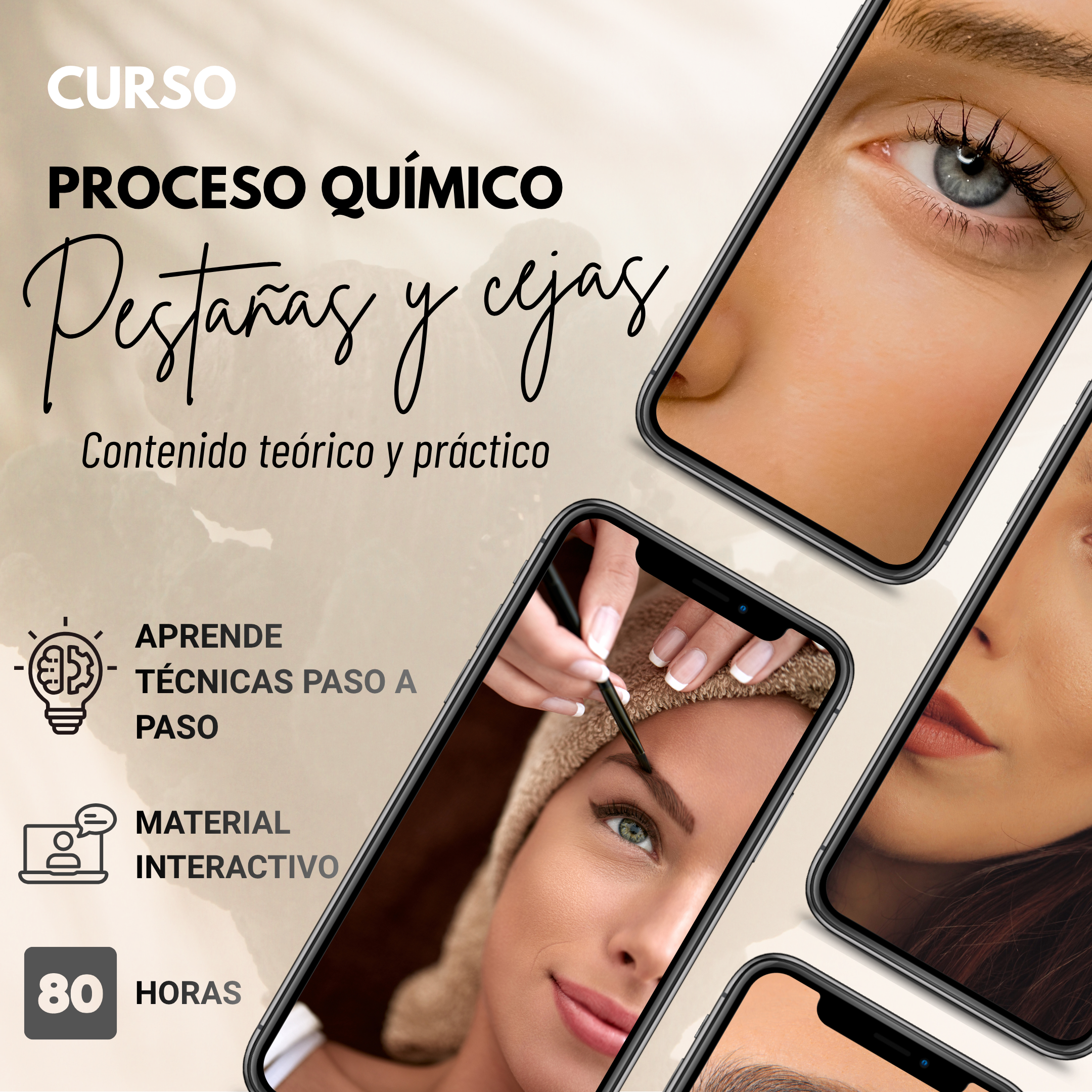Procesos Químicos: Lifting de pestañas y laminado de cejas
